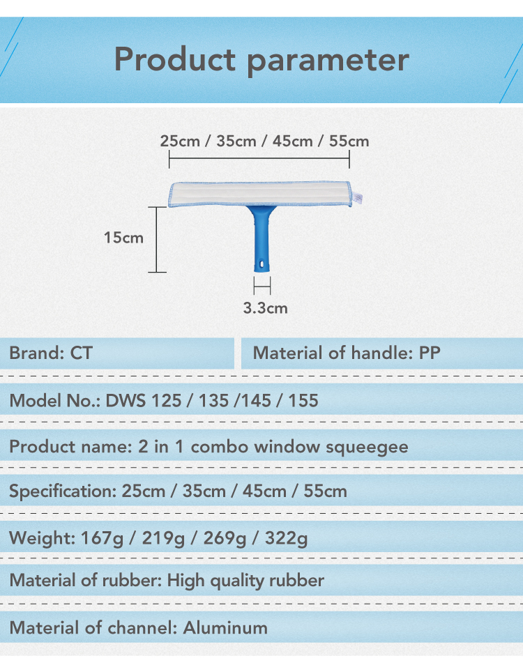 CT 2 In 1 Combo Window Squeegee - Cleanic Cleaning Equipment